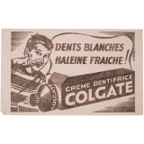 Buvard publicitaire. Crème dentifrice Colgate. Garçon. 