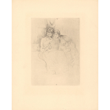 Berthe Morisot dessinant avec sa fille ou la leçon de dessin. 