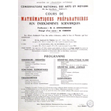 Ministère de l'Education Nationale - Conservatoire National des Arts et Métiers - Cours de Mathématiques Préparatoires aux enseignements scientifiques.