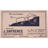 Buvard publicitaire. J. Dapsence opticien diplômé.