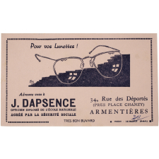 Buvard publicitaire. J. Dapsence opticien diplômé.