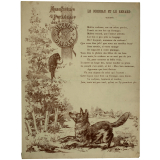 Images réclame à collectionner. Manufacture Parisienne des Biscuits Olibet. Fables de La Fontaine.