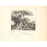Alphabet moral et philosophique à l'usage des petits et des grands enfans. T. Tirailleurs. Un tirailleur doit ménager son feu, bien ajuster, tirer  à propos, afin de tuer beaucoup à peu de frais.