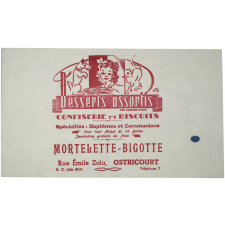 Buvard publicitaire. Desserts assortis Mortelette-Bigotte.