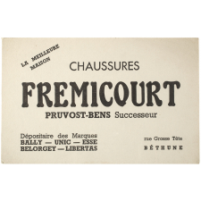 Buvard publicitaire. Chaussures Fremicourt.