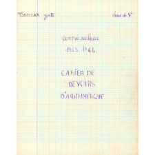 Cahier de devoirs d'arithmétique