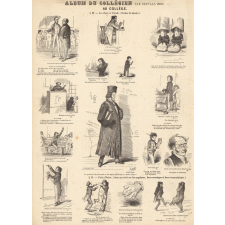 Album du collégien par Bertall (Suite). Au collège. § III. - La classe et l'étude (Scènes de moeurs) - § IV. Faits d'hiver. (Avec un traité sur les engelures, leurs avantages et leurs inconvénients.).