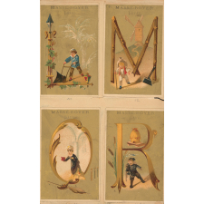 Cartes alphabétiques publicitaires.