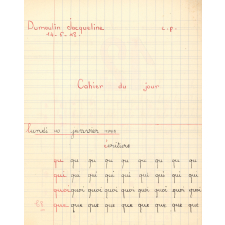 Cahier du jour