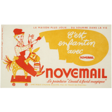 Buvard publicitaire. Novemail. Garçon sur cheval à roulettes.