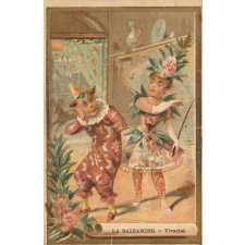 Carte réclame. Alimentation Générale du Pont de Neuilly. Maison F. Blanc. Langage des fleurs. 