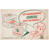 Buvard publicitaire. Margarines Sobéal.