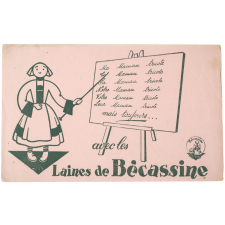 Buvard publicitaire. Laines de Bécassine.
