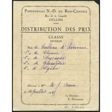 Ex-præmio - Pensionnat N.-D. du Bon-Conseil, Oullins
