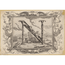 Alphabet anthropomorphe de Paulini. Narcisso s'unamora di se stresso, et diue ta un siore.