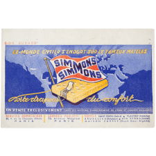 Buvard publicitaire. Matelas Simmons.