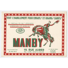 Buvard publicitaire. Manby. Cow-boy.