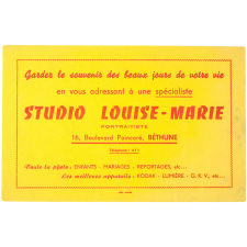 Buvard publicitaire. Studio Louise-Marie.