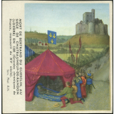 Image d'histoire - Enluminure - Mort de Bertrand du Guesclin, au siège de Chateauneuf-de-Randon (Lozère) en 1380 (Grandes chroniques de France, manuscrit du XVe siècle)