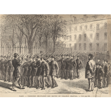 Exercices militaires des élèves du collège Chaptal. Paris.