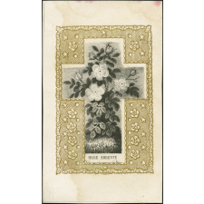 Image religieuse. Rose ardente. Epi de blé.