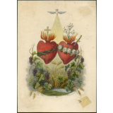 Images religieuses. Saints Coeurs de Jésus et de Marie. 