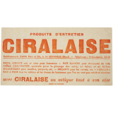 Buvard publicitaire. Produits d'entretien Ciralaise.