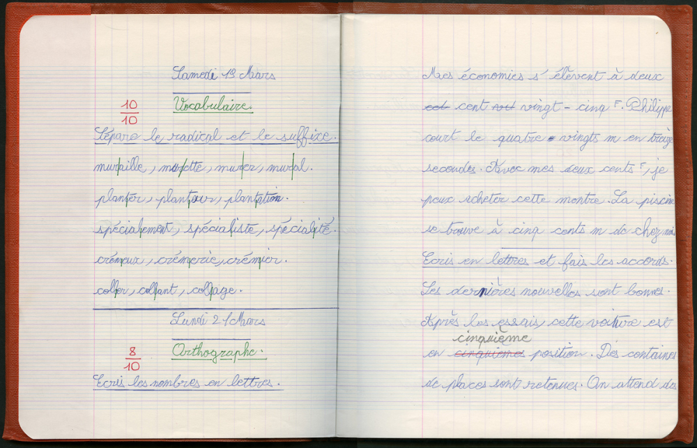 Cahier de français