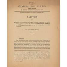 Chambre des Députés. Rapport fait au nom de la Commission de l'armée chargée d'examiner le projet de loi relatif au statut des élèves de l'Ecole spéciale militaire et de l'Ecole polytechnique qui ont été incorporés au cours des hostilités.