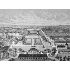 Vue à vol d'oiseau de l'Ecole Nationale agricole de Grignon (Sene et Oise).