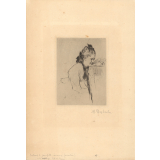 Portrait de jeune fille inconnue accoudée.
