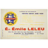 Buvard publicitaire. Ets Emile Leleu. 