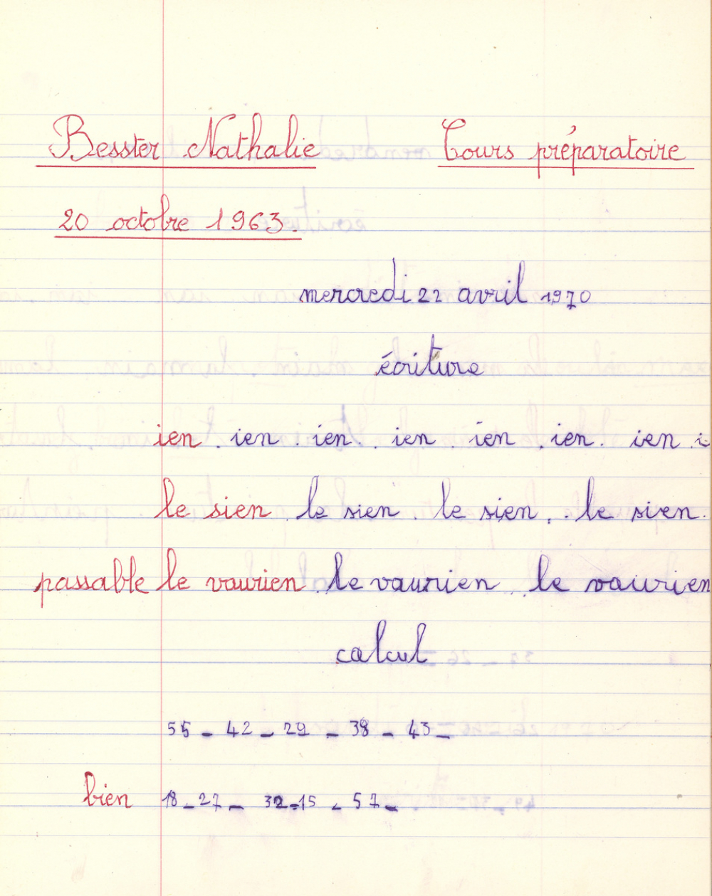 Cahier du jour