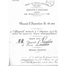 Brevet d'invention de 15 ans pour appareil servant à l'obtention et à la vision des épreuves chrono-photographiques : mémoire descriptif