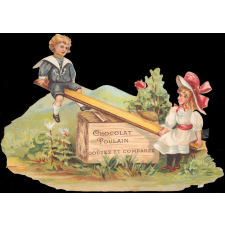 Cartes réclame. Chocolat Poulain. Portrait d'enfants.