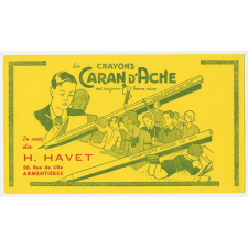 Buvard publicitaire. Crayons Caran d'Ache.