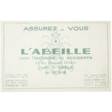 Buvard publicitaire. Assurez-vous à L'Abeille. 