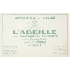 Buvard publicitaire. Assurez-vous à L'Abeille.