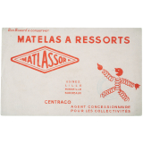Buvard publicitaire. Matelas à ressorts Matlassor. 