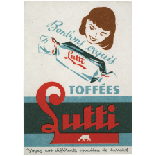 Buvard publicitaire. Toffées Lutti. Bonbons exquis.