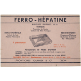 Buvard publicitaire. Ferro-Hépatine.