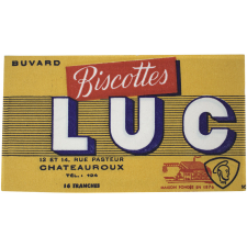 Buvard publicitaire. Biscottes Luc.