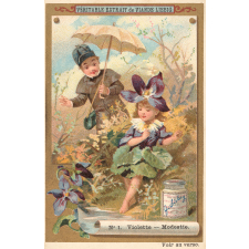 Cartes réclame. Véritable extrait de viande Liebig. Langage des fleurs.