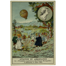 Cartes réclame. Chocolat Revault. Aviation et aérostation.