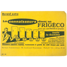 Buvard publicitaire. Frigéco.