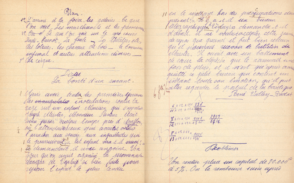 Cahier de devoirs.