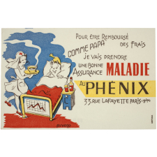 Buvard publicitaire. Assurance Vie Au Phénix. Infirmière et malade.