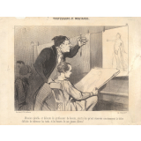 Mission pénible et délicate du professeur de dessin, c'est à lui qu'est réservée constamment la tâche difficile de redresser les tords et les travers de ses jeunes élèves.