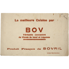 Buvard publicitaire. La meilleure cuisine par BOV.