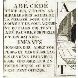 Abécédé dédié aux vertus admirables des sœurs de la Charité pour les soins et le soulagement qu'elles portent aux pauvres orphelins et malades.